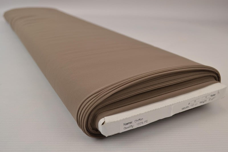 TAUPE CHIFFON – LET, GENNEMSIGTIG & MED FLOT FALD