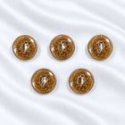 COGNAC/GYLDENBRUN KNAPPER MED GULDDETALJER 5 STK.