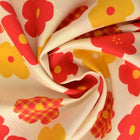 HVID BOMULDSPOPLIN MED RETRO BLOMSTERPRINT