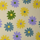 RÅHVID BOMULDSPOPLIN MED RETRO MARGERITTER