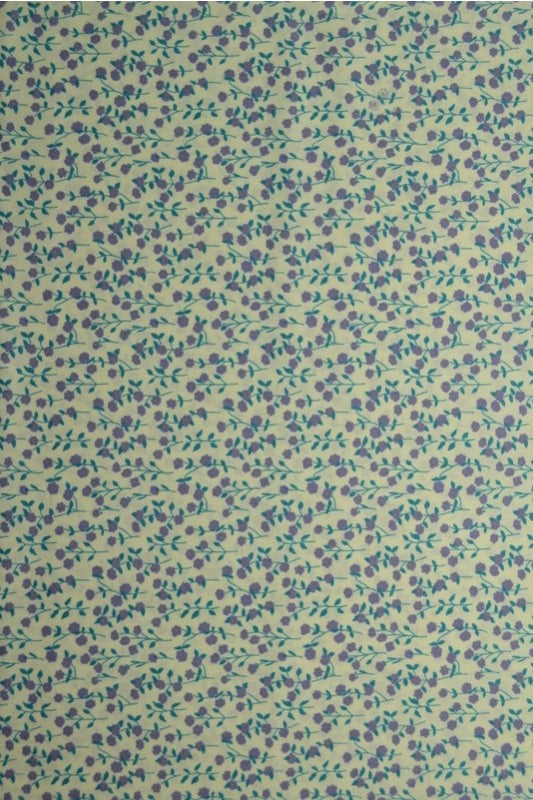 GRÅ BOMULDSPOPLIN MED DITSY BLOMSTERPRINT – BLÅ & GUL