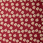 RØD BOMULDSPOPLIN MED HVIDT DITSY BLOMSTERPRINT