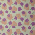 LYSEGRØN BOMULDSPOPLIN MED BLOMSTERPRINT