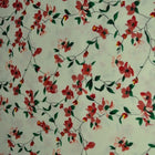 HVID BOMULDSPOPLIN MED BOTANISK BLOMSTERPRINT