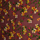BORDEAUX BOMULDSPOPLIN MED MULTIFARVET DITSY BLOMSTERPRINT