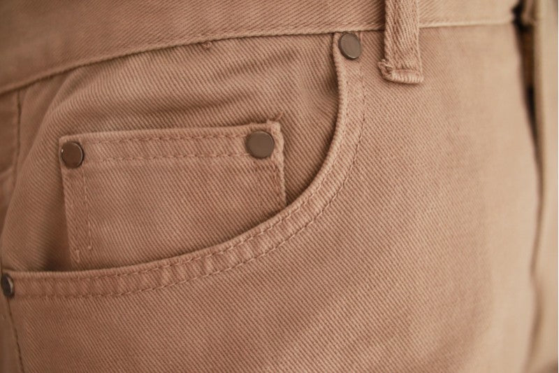 GUL BOMULDSTWILL MED STRÆK – DIAGONAL TWILL & FORMFAST KOMFORT