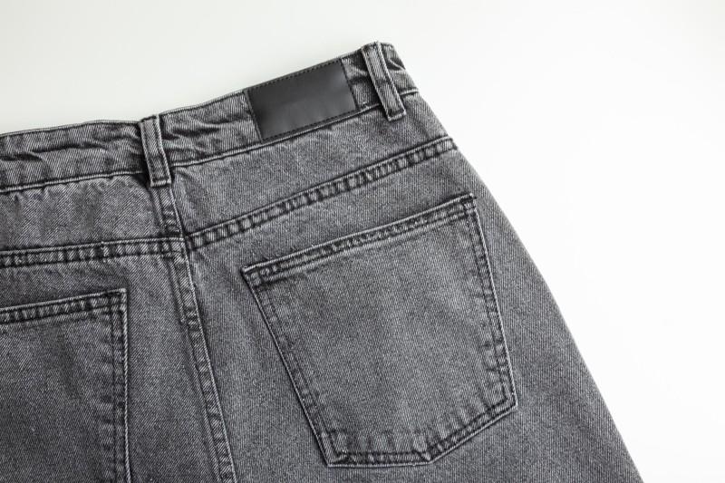 BRUN UVASKET DENIM MED STRÆK – 300 G/M²