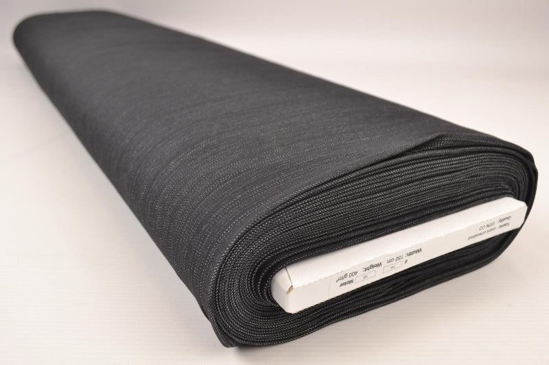 ANTRACIT UVASKET DENIM MED STRÆK – 300 G/M²
