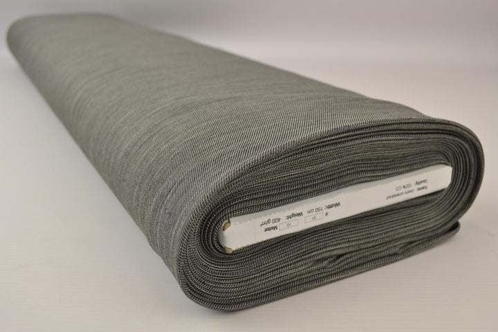 LYSEGRÅ UVASKET DENIM MED STRÆK – 300 G/M²