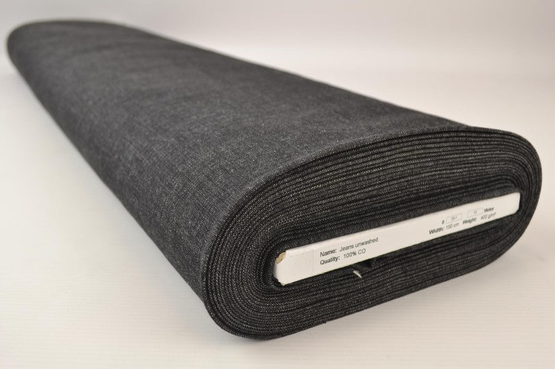 KOKSGRÅ UVASKET DENIM MED STRÆK – 300 G/M²
