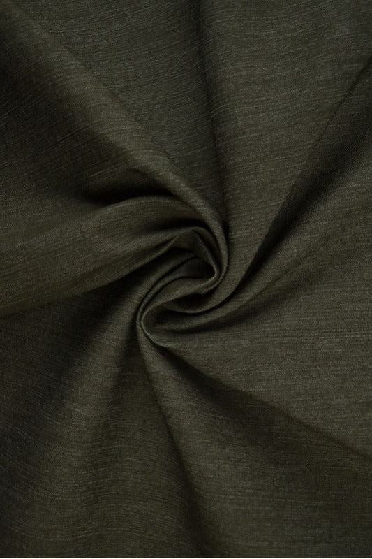 MØRK OLIVEN UVASKET DENIM MED STRÆK – 300 G/M²