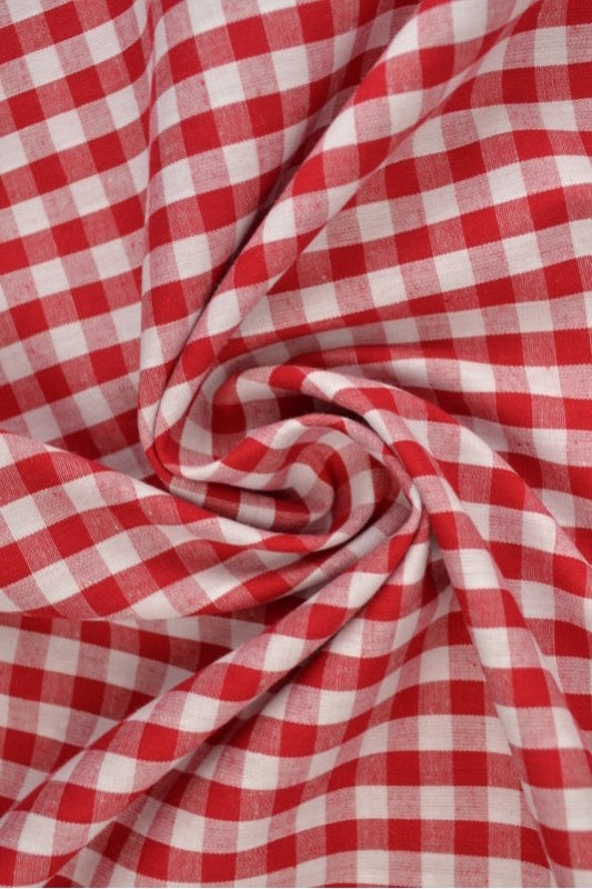 RØD 6,5 MM GINGHAM TERN – OEKO-TEX BOMULD, LET & ÅNDBAR