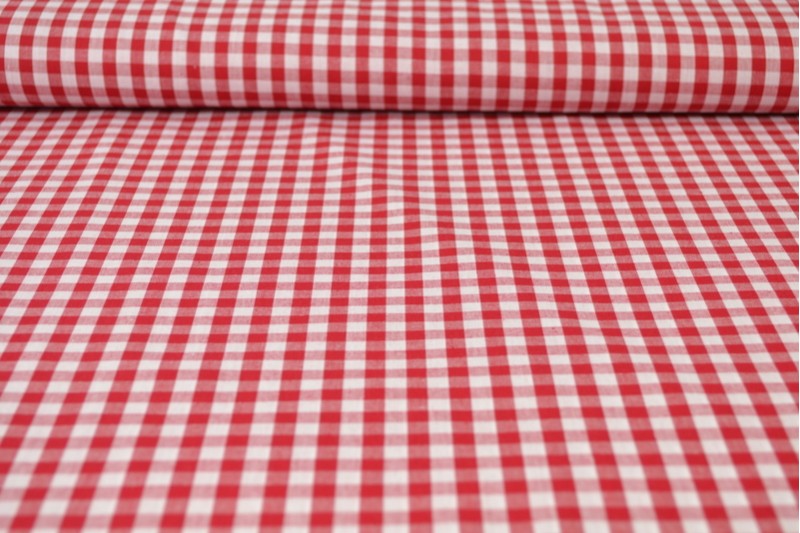 RØD 6,5 MM GINGHAM TERN – OEKO-TEX BOMULD, LET & ÅNDBAR