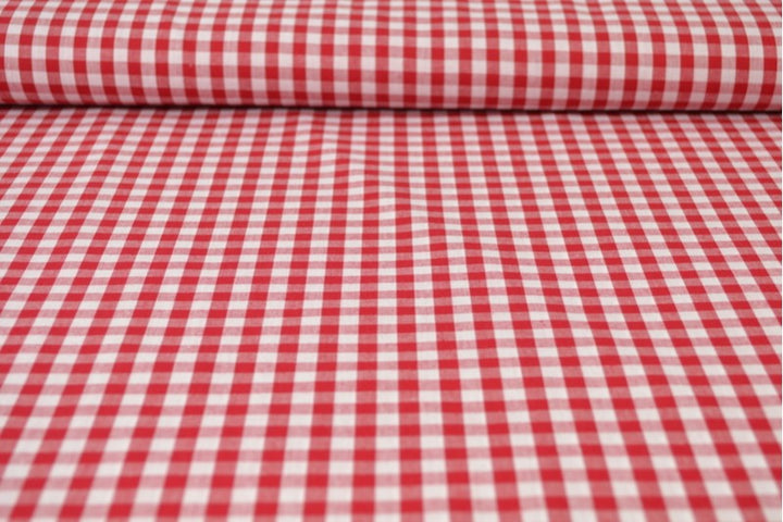 RØD 6,5 MM GINGHAM TERN – OEKO-TEX BOMULD, LET & ÅNDBAR