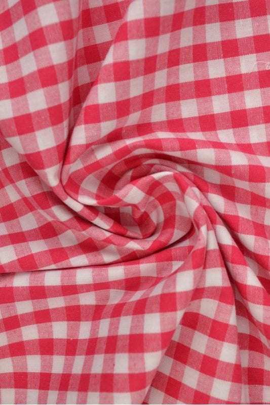 PINK 6,5 MM GINGHAM TERN – OEKO-TEX BOMULD, LET & ÅNDBAR