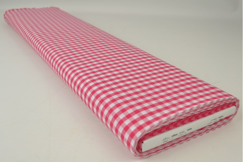 PINK 6,5 MM GINGHAM TERN – OEKO-TEX BOMULD, LET & ÅNDBAR