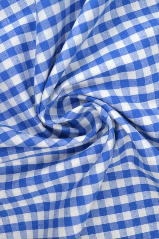 BLÅ 6,5 MM GINGHAM TERN – OEKO-TEX BOMULD, LET & ÅNDBAR