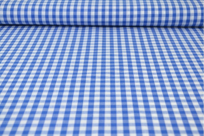 BLÅ 6,5 MM GINGHAM TERN – OEKO-TEX BOMULD, LET & ÅNDBAR