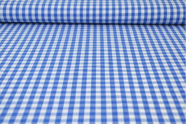 BLÅ 6,5 MM GINGHAM TERN – OEKO-TEX BOMULD, LET & ÅNDBAR