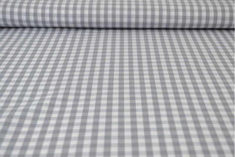 GRÅ 6,5 MM GINGHAM TERN – OEKO-TEX BOMULD, LET & ÅNDBAR
