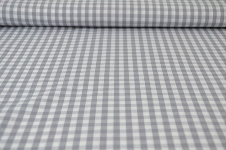 GRÅ 6,5 MM GINGHAM TERN – OEKO-TEX BOMULD, LET & ÅNDBAR