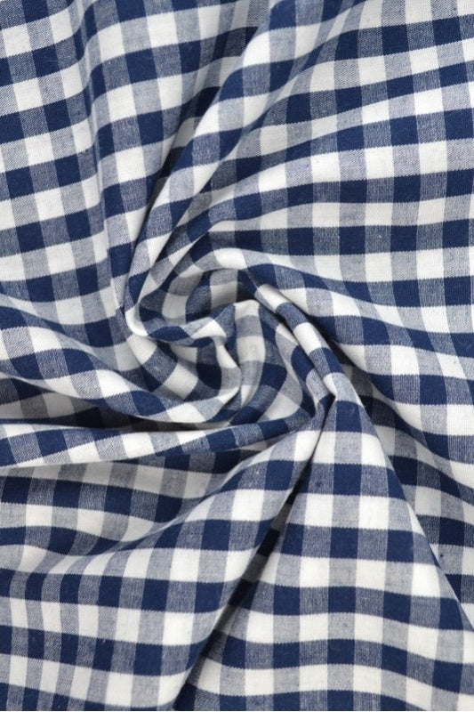 NAVY 6,5 MM GINGHAM TERN – OEKO-TEX BOMULD, LET & ÅNDBAR