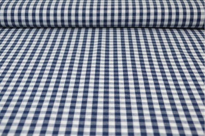 NAVY 6,5 MM GINGHAM TERN – OEKO-TEX BOMULD, LET & ÅNDBAR