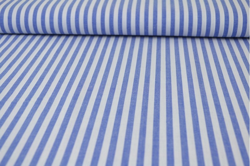 BLÅ 6,5 MM GINGHAM STRIBER – OEKO-TEX BOMULD, LET & ÅNDBAR
