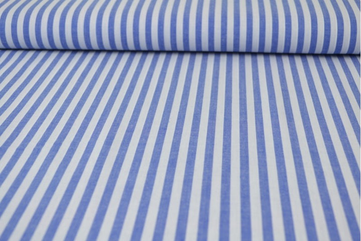 BLÅ 6,5 MM GINGHAM STRIBER – OEKO-TEX BOMULD, LET & ÅNDBAR