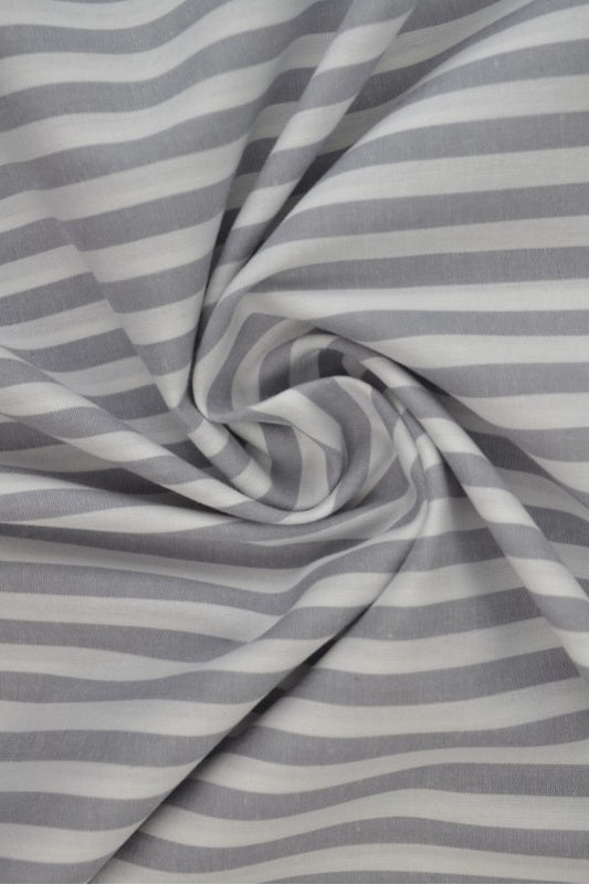 GRÅ 6,5 MM GINGHAM STRIBER – OEKO-TEX BOMULD, LET & ÅNDBAR