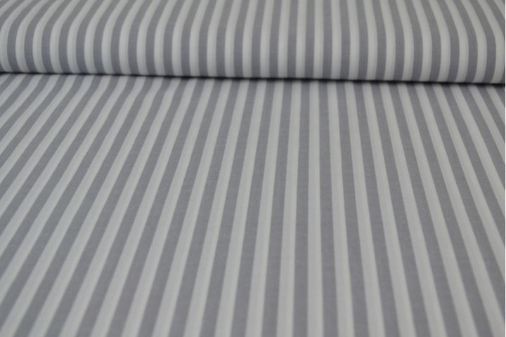GRÅ 6,5 MM GINGHAM STRIBER – OEKO-TEX BOMULD, LET & ÅNDBAR