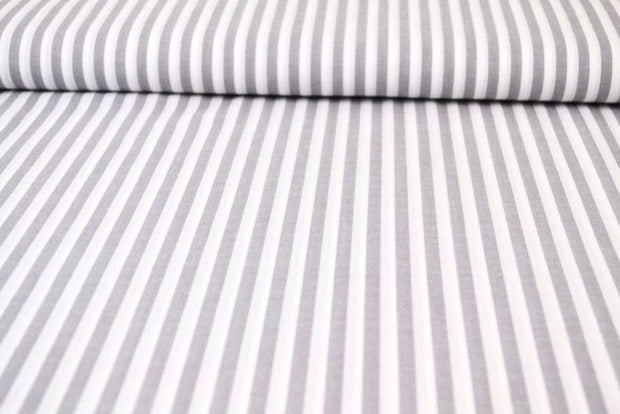 G&M Cotton Gingham Stripes 6,5 mm 6,5 MM STRIBET GINGHAM GRÅ