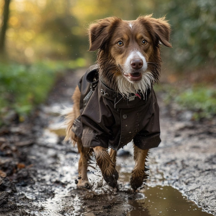 LYSEBRUN UV BEHANDLET VANDTÆT STOF TIL BEKLÆDNING (reststof - 76 cm)