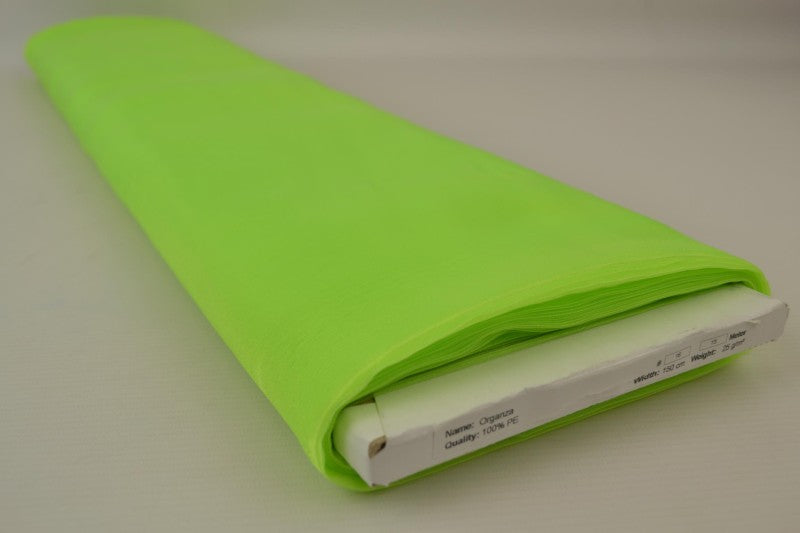 LIMEGRØN ORGANZA – TRANSPARENT & SKINNENDE
