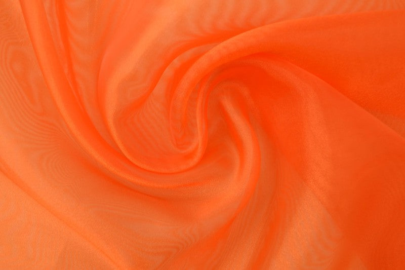 MANDARIN ORANGE ORGANZA – TRANSPARENT & SKINNENDE