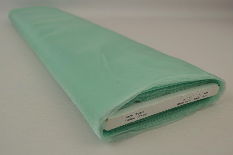 MINTGRØN ORGANZA – TRANSPARENT & SKINNENDE