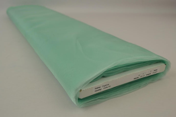 MINTGRØN ORGANZA – TRANSPARENT & SKINNENDE