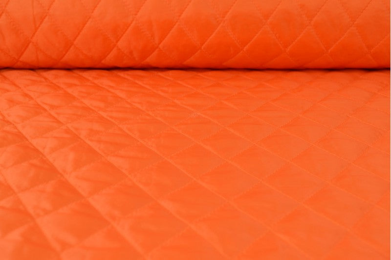 ORANGE QUILT STOF MED VATTERET BAGSIDE