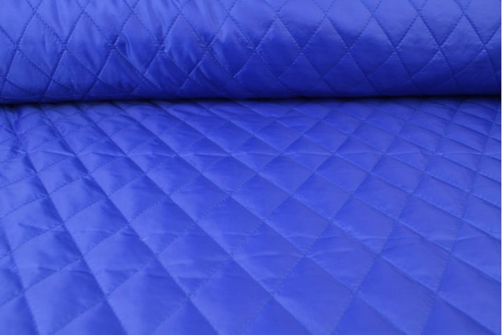 MØRKEBLÅ QUILT STOF MED VATTERET BAGSIDE