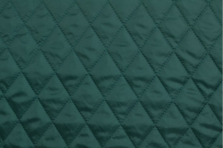 MØRKEGRØN QUILT STOF MED VATTERET BAGSIDE