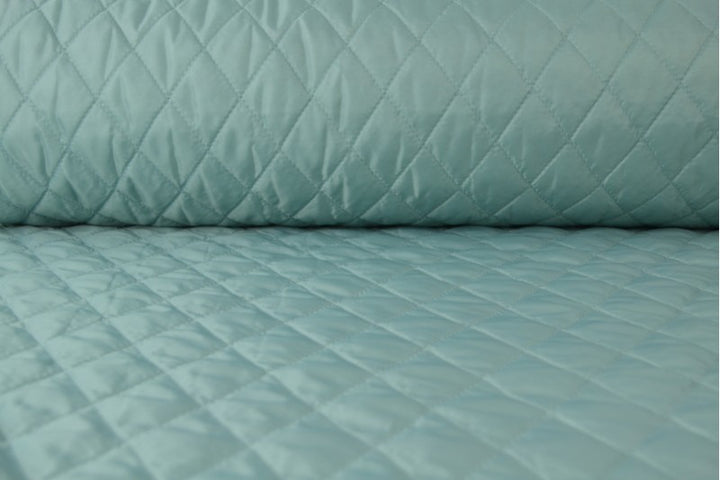 VINTAGE GRØN QUILT STOF MED VATTERET BAGSIDE