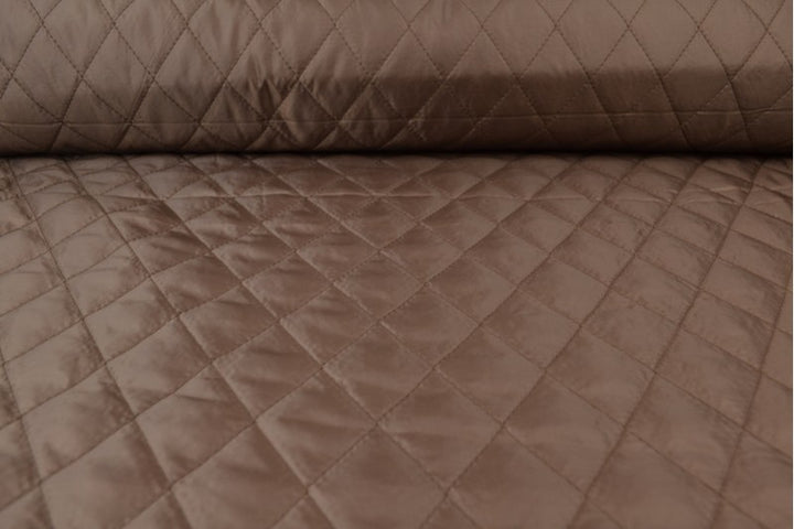 BRUN QUILT STOF MED VATTERET BAGSIDE