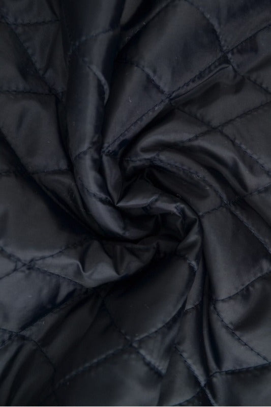 NAVY QUILT STOF MED VATTERET BAGSIDE