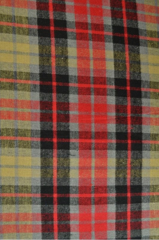 Garn & Metervarer Tartan BEIGE OG RØD SKOTSKTERNET TARTAN FLANNEL