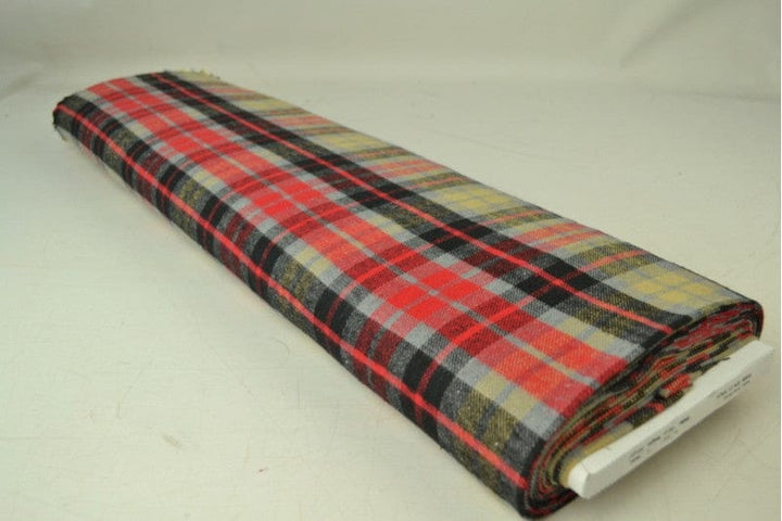 Garn & Metervarer Tartan BEIGE OG RØD SKOTSKTERNET TARTAN FLANNEL