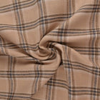 BEIGE SKOTSKTERNET FLANNEL M. SORTE OG BLÅ LINJER