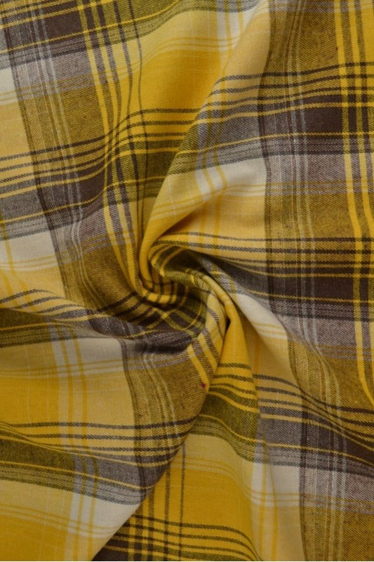 GUL OG BRUN SKOTSKTERNET FLANNEL