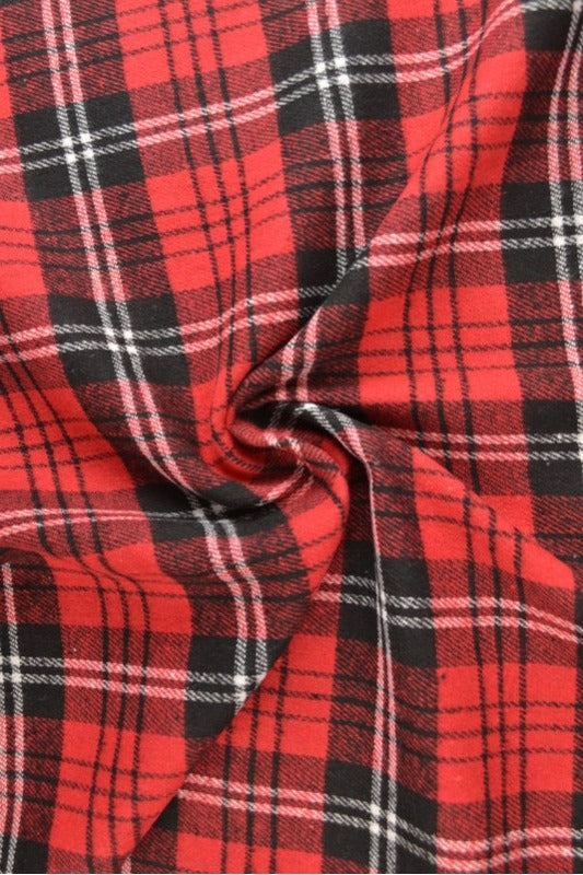 RØD, SORT OG HVID SKOTSKTERNET FLANNEL