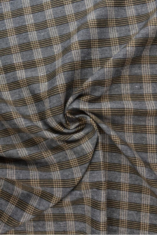 GRÅ SORT OG GUL SKOTSKTERNET FLANNEL