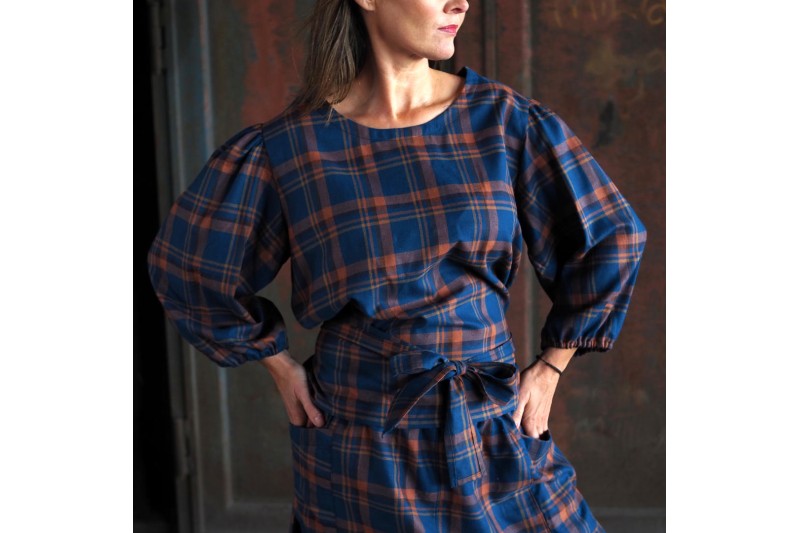 GRÅ SORT OG GUL SKOTSKTERNET FLANNEL